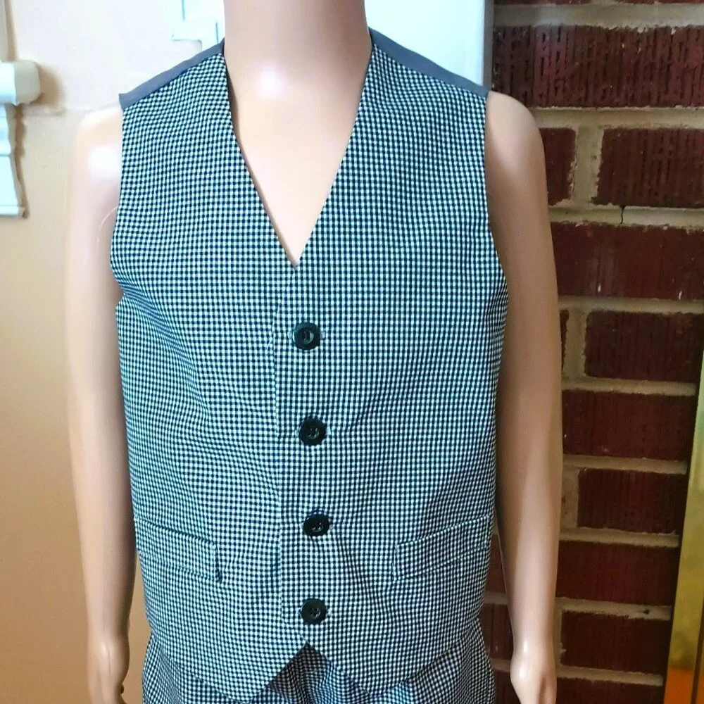 Boys Gingham Vest & Pants Set 4 Gray Lightweight Suit by Gino Lussari